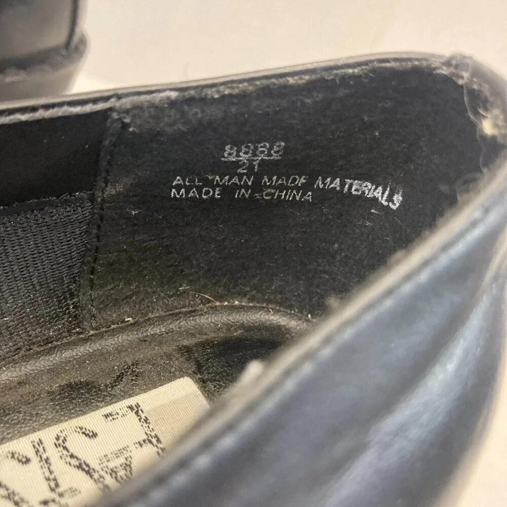 Vintage Chunky Heels Buckle Shoes Loafers Womens 9.5 Goth Punk Grunge Black‎ - Picture 10 of 16